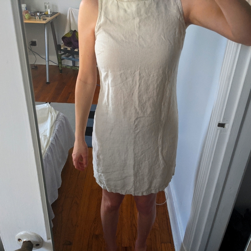 Old Navy Khaki 100% Linen Dress